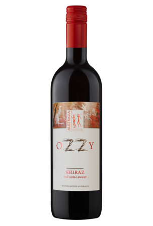 Вино Ozzy Шираз, красное полусладкое